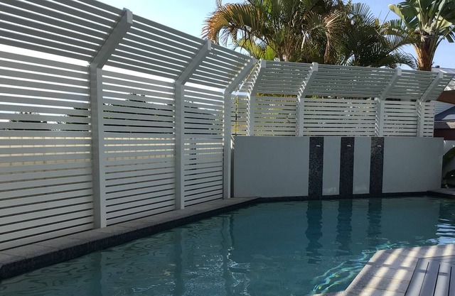 Pet friendly Two bedrooms with private living space and in ground pool.