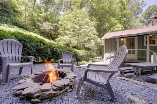 Private Fire Pit and Creek Bryson City Retreat!