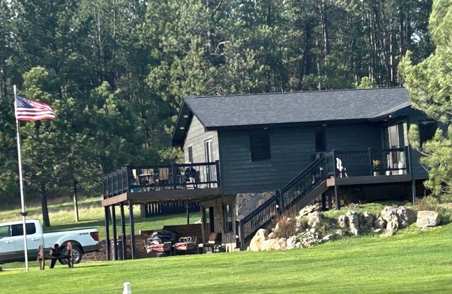 Quiet country location on 5 acres -enjoy the beautiful evenings while you relax.