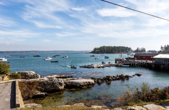 Relax over looking the quaint Five Islands Harbor in Georgetown Maine