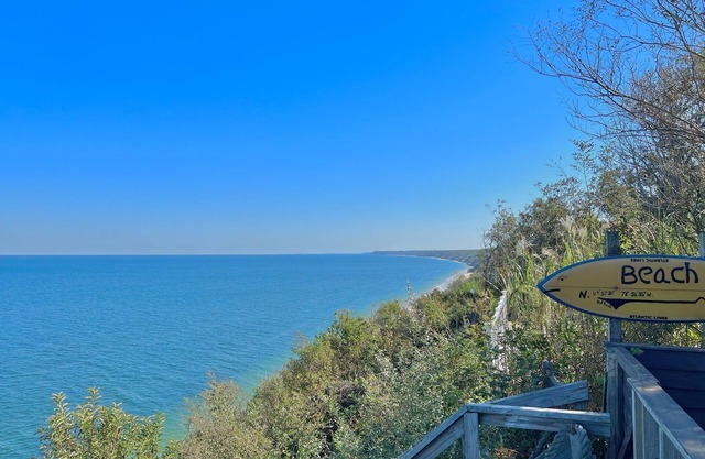 Relaxing oceanside retreat with amazing views. Just footsteps from private beach