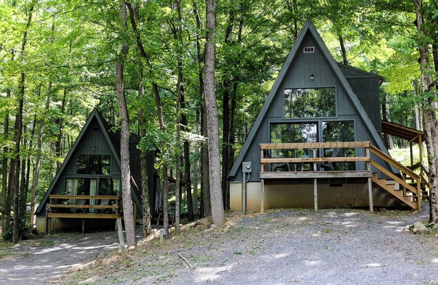 Romantic, rustic, private A-frame chalet tucked in the woods - 4 miles to town!