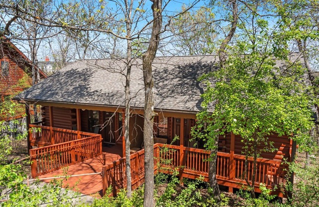 Romantic Studio Cabin with Fireplace & Wooded Deck