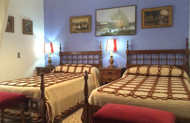 Rural Accommodation Shared Garden of French, Bedroom Blue