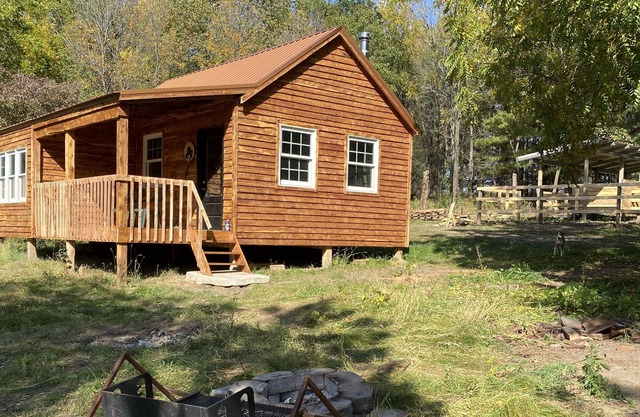 Rustic Cabin w/pond. Secluded in the woods with walk in access.