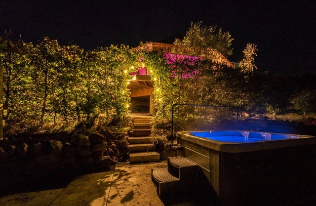 Silver Birch Treehouse @ Dalnoid - secluded, sleeps 2, hot-tub, mountain views