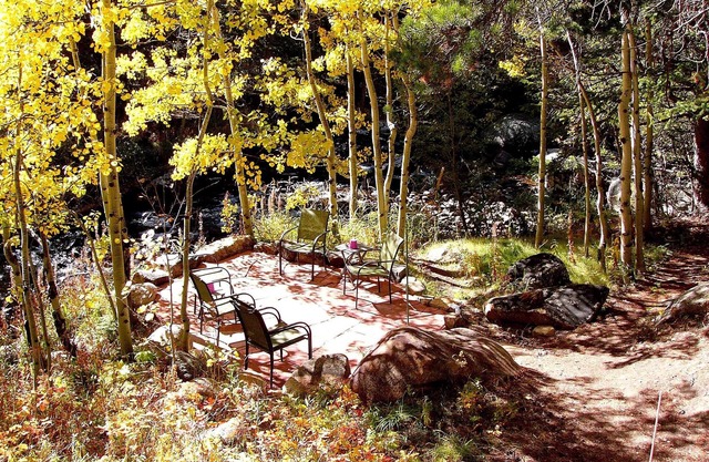 Simple mountain cabin on the banks of the mighty Saint Vrain Creek