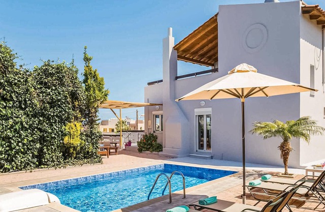 Situated at the end of a small no-through road on the outskirts of Adelianos Kampos, everything you