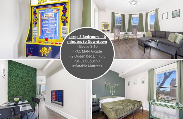 Spacious 3 Bedroom Apartment - 10 Minutes to Downtown - Sleeps up to 10