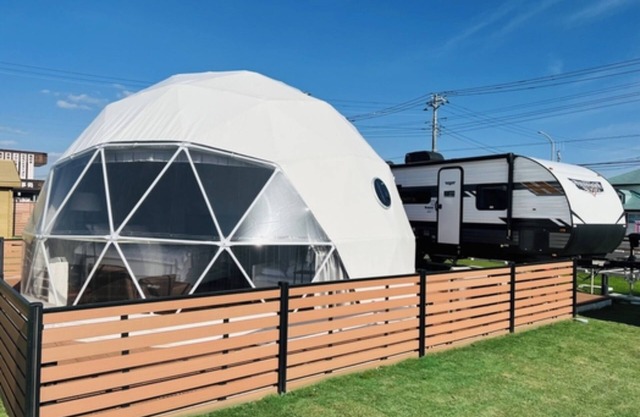 Special trailer dome tent with exclusive BBQ ar/Sambu-gun Chiba