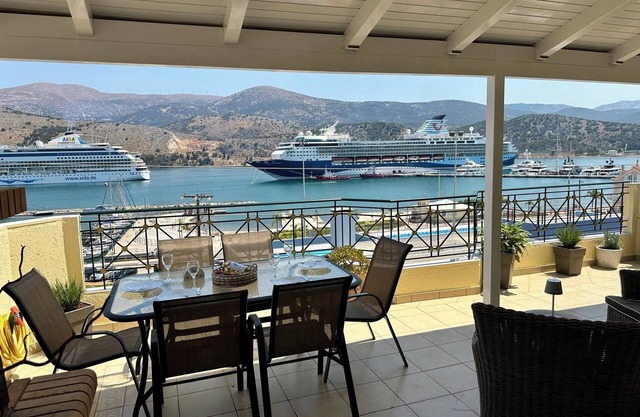 Spectacular sea views & prime position overlooking Argostoli Harbour