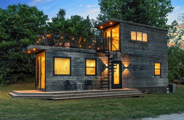 Stunning Container Home with Rooftop Terrace-The Cool River Helm