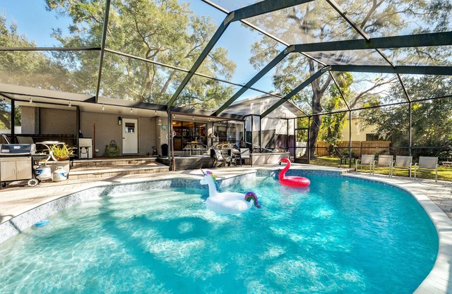 Stunning Home w/Heated Saltwater Pool & Pond View + 12 Guests + Great Location