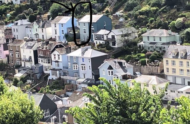 Stunning views, period town house, central Dartmouth close to river, quiet road.