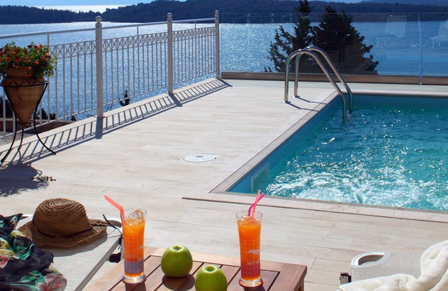 Stylish Modern villa, private pool Ionian seaview, Walking distance to the beach