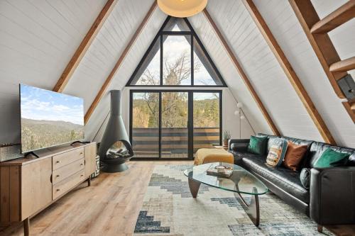 Stylish Romantic A Frame with Scenic Views Fireplace