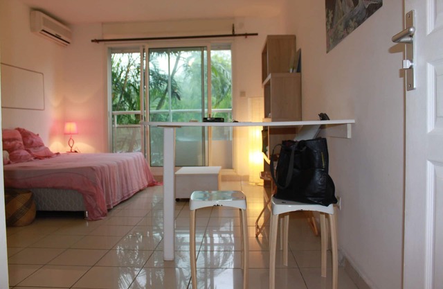 T1 pretty, air conditioned, quiet with parking space 200m from Boucan Plage.