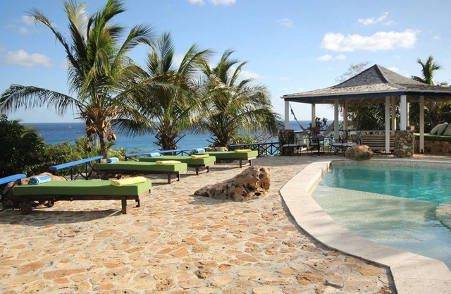 The Carib House, Turtle Bay 5 room villa, pool, views, beach, English Harbour no