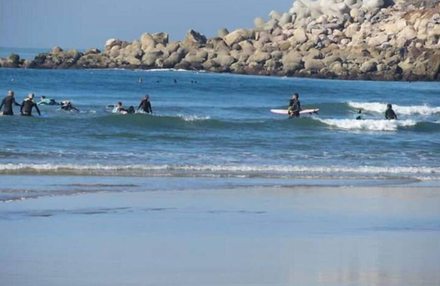 The lapping of the sea