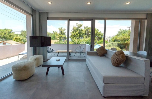 Thrilling Thasos Villa | Villa Morris | 4 Bedrooms | Private Outdoor Swimming Pool Surrounded by a Spacious Private Garden | Furnished Balcony and Terrace | Rachoni, Skala Rachoniou