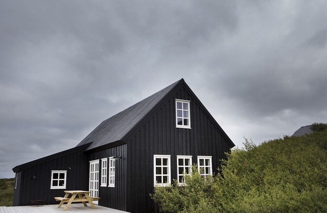 Traditional timber house by the sea