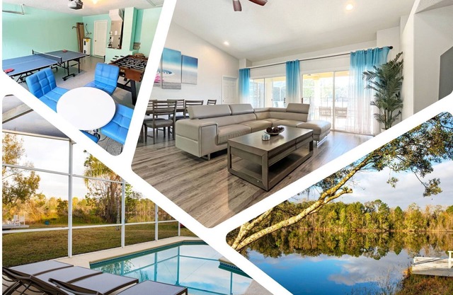 Unique lakeside pool home less than 20 mins from Disney