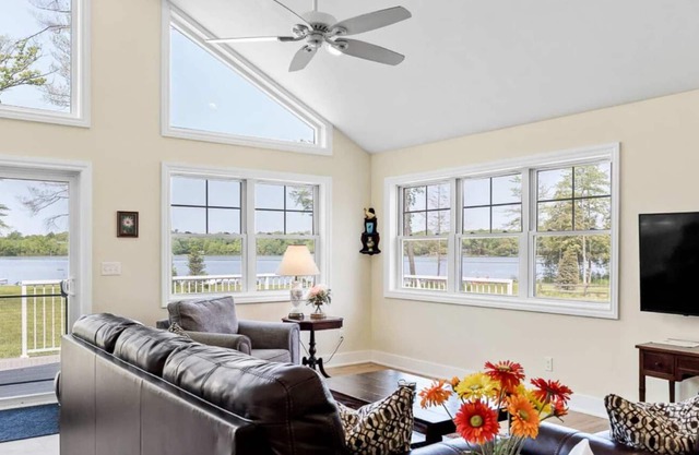 Vast Lakefront Home with Rec Room and Fire Pit