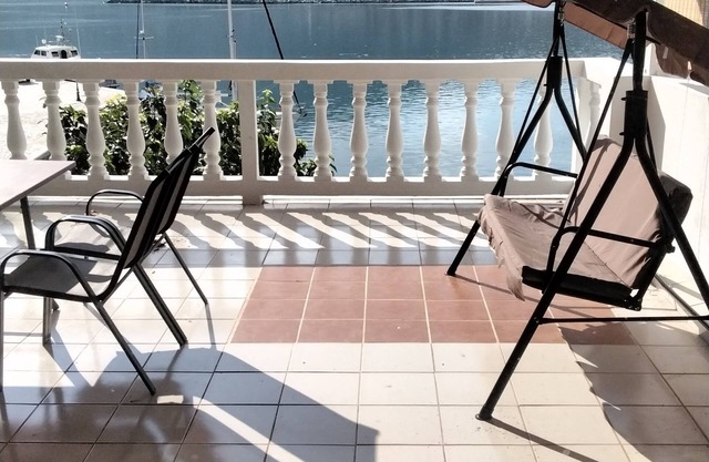 Very nice view near the sea.300m from the port.There are cafe and restaurants