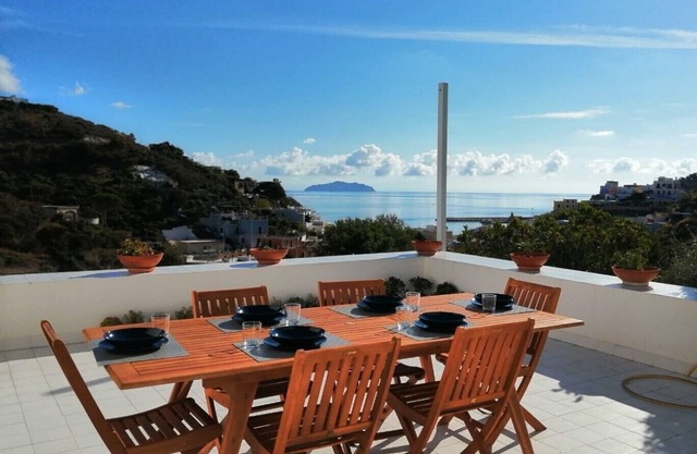 Villa with garden and 2 private terraces in the center of Ponza.