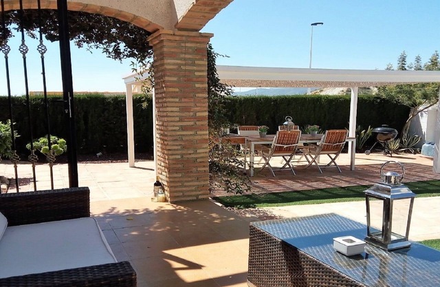 VILLA WITH PRIVATE GARDEN/POOL/AIR CON IN BEDROOMS. SLEEPS 4+COT.