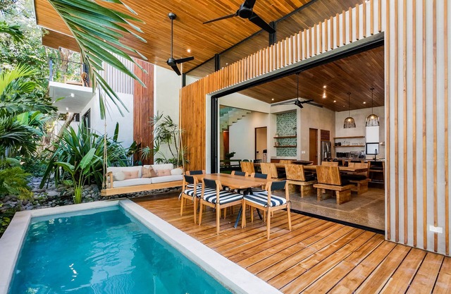 Walk to surf from this Designer's Home Villa