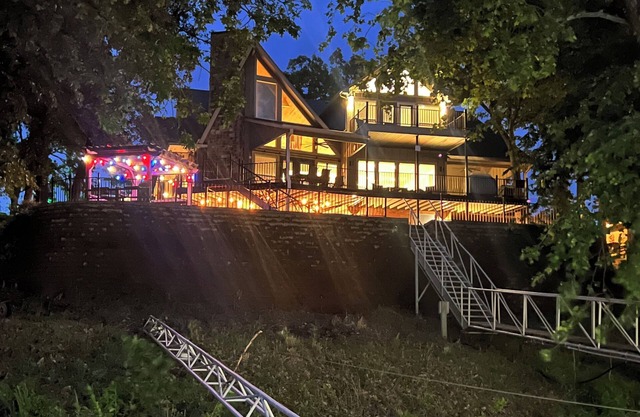 Waterfront oasis with gazebo and fire pit, crappie dock with swim deck and slide