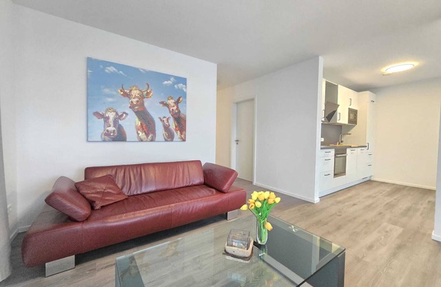 Welcome to the modern NorderHafen vacation apartment with a magnificent view of the
