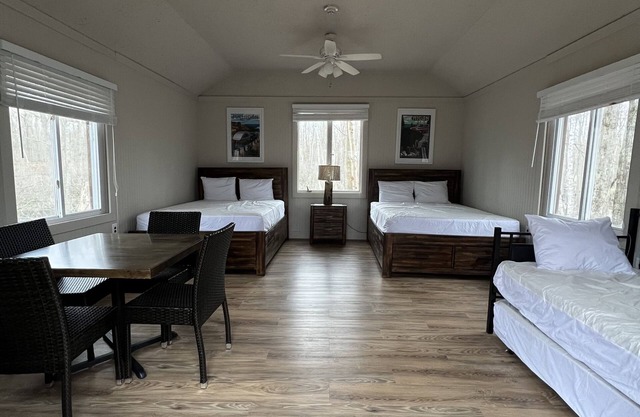 Wood View Cabins that sleep up to six people.