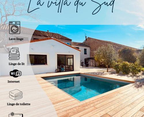 Puicheric Villa | À 1min d'une base nautique Maison spacieuse avec piscine