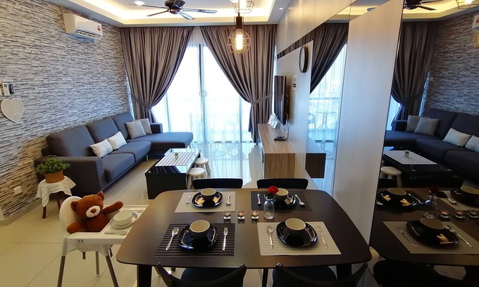 Malacca City Condo | 1 bedroom condominium, 1 to 6 guests, 1 bath room, living and kitchen area.