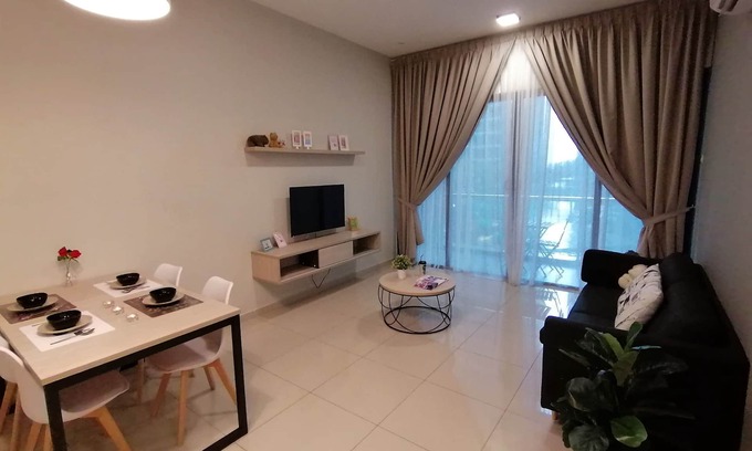 Malacca City Condo | 1 bedroom condominium, 1 to 6 guests, 1 bath room, living and kitchen area.