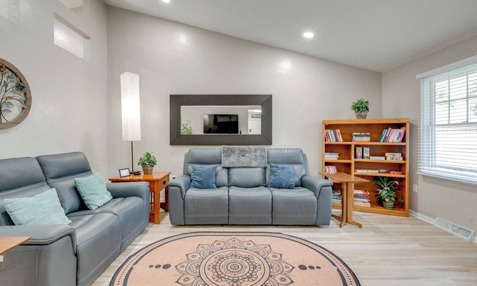 Lake Mills Condo | 1 Mi to Beach: Dog-Friendly Condo in Lake Mills!