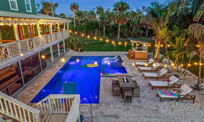 Tampa Villa | #1 Tampa Waterfront Private Resort, 13BR Sleeps 40+, Heated Pool, Theater