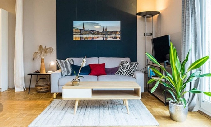 Jenfeld Condo | 1480 €/Mon. for Charming "hotel apartment" with underground parking space, WLAN, elevator, e