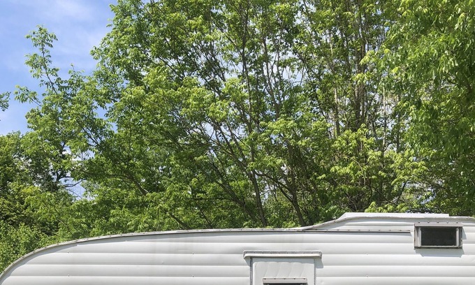 Eureka RV Rental | 1960s Camper on a Farm w Fire Pit & Water View