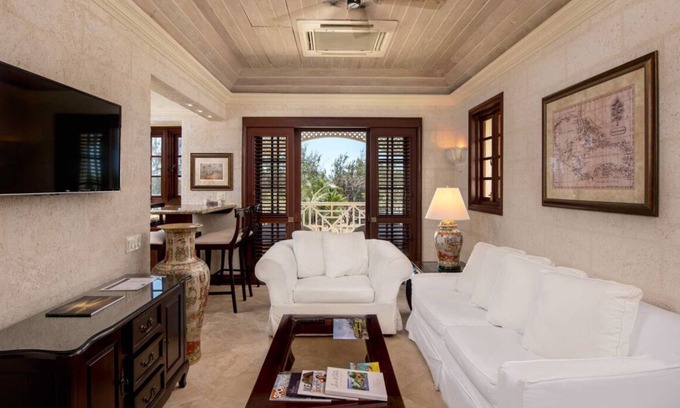 Diamond Valley Resort | 1BR/2BA Suite - Kitchen, Living Room & Balcony - Private Resort on Crane Beach!n