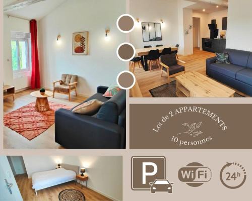 Clermont-Ferrand Apartment | 2 en 1, 10 pers, parking, Wifi