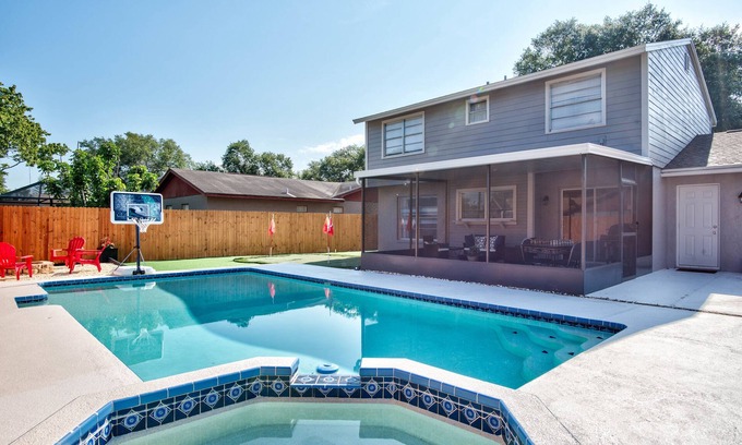 Citrus Park House | 2 King Beds~Large Pool~Hot Tub~Mini Golf~Game Room and More