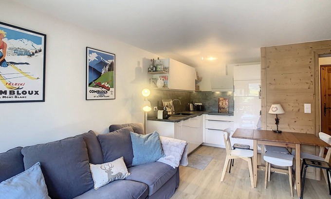 Combloux Apartment | 2-room + cabin apartment near village and ski lift, equipped kitchen