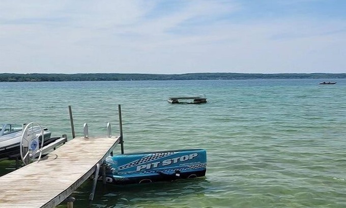 Onekama House | 2 story home across from beautiful Portage Lake.