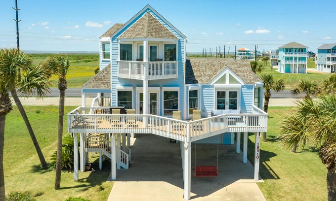 Indian Beach House | 2nd row Gulf Views w/Large Deck, Open Living, Private Bedrooms - Cool & Coastal