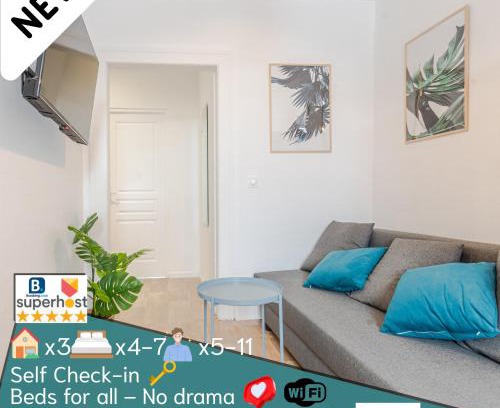 Hettange-Grande Apartment | 3 APPTS - 3 à 7 lits - Parfait 6 à 10 pers - max 29 pers - 1 immeuble - Convivialité, Rentabilité - ENGLISH - 3 APTS - 3 to 7 beds - Ideal for 6 to 10 guests - Up to 29 - Same building - Cattenom