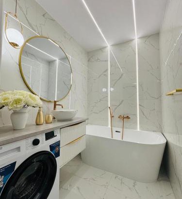 Rzeszow Apartment | 3 Bedrooms Premium Bella White for 8 Guests with AC and Underground Parking