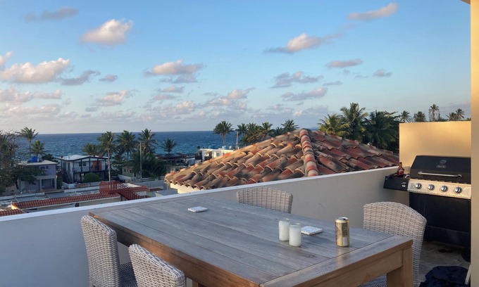 Puntas Condo | 3/BR Penthouse with huge rooftop terrace steps from Sandy Beach in Puntas Rincon